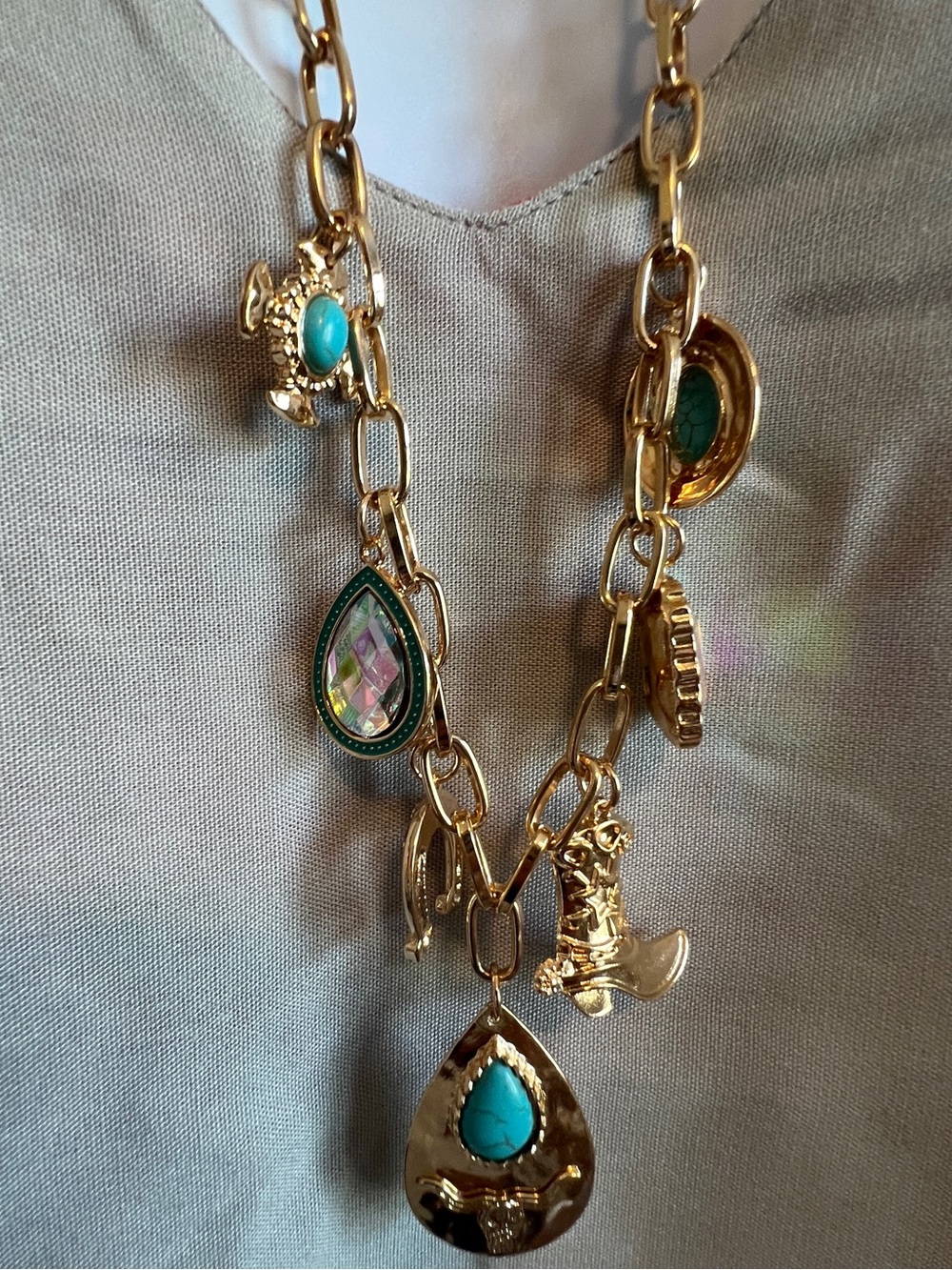 ARATTA NWOT Boho Western Cowboy Coastal Cowgirl Necklace Earring Set - Picture 2 of 9
